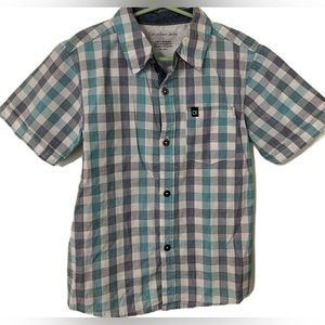 Calvin Klein Boys Size 6 Button Up Plaid Dress Shirt